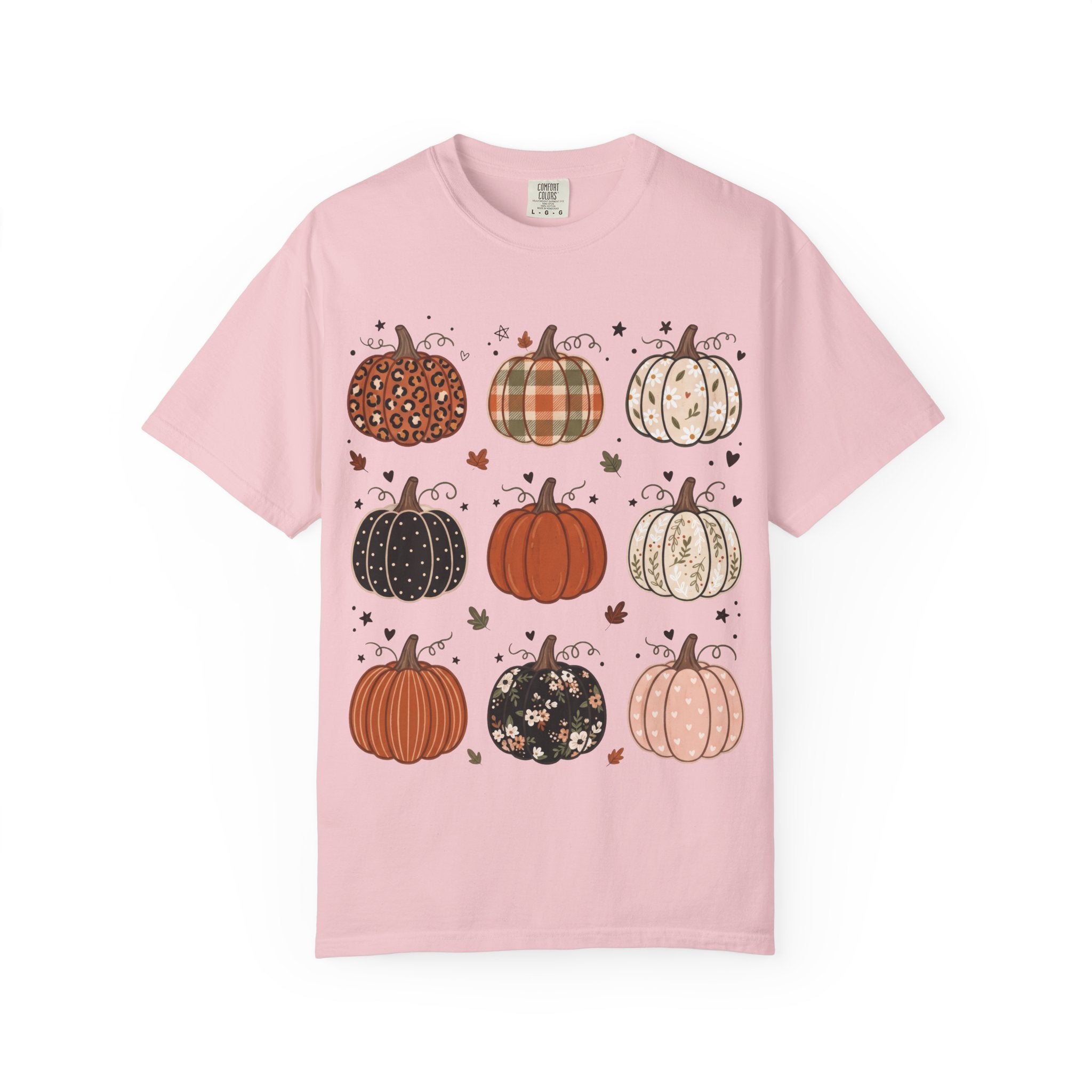 Pumpkin Patch T-Shirt — Fall Plaid & Floral Pumpkins Graphic Tee