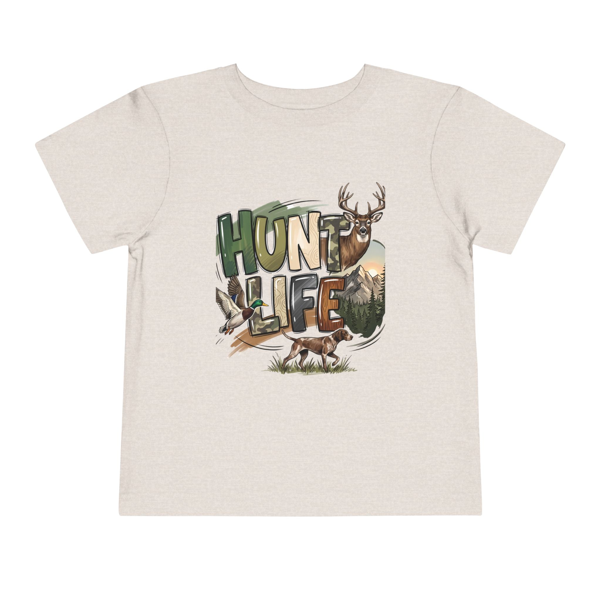 Toddler Tee — "Hunt Life" Woodland Deer & Fox Kids Shirt