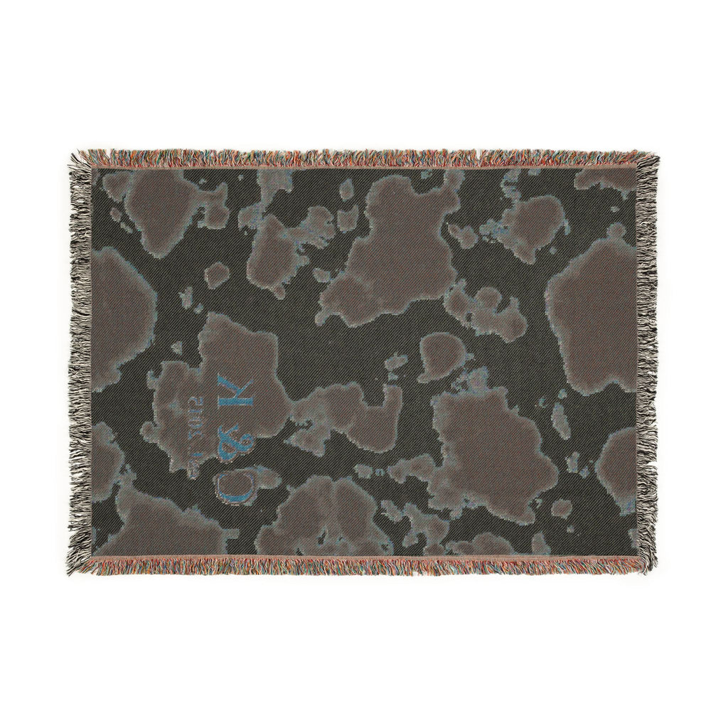 Cowhide Pattern Woven Blanket — Rustic Western Throw for Living Room & Cabin