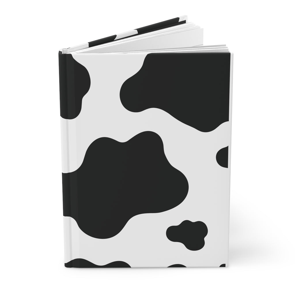 Cow Print Hardcover Journal — Black & White Notebook for Notes, Sketches & Journaling