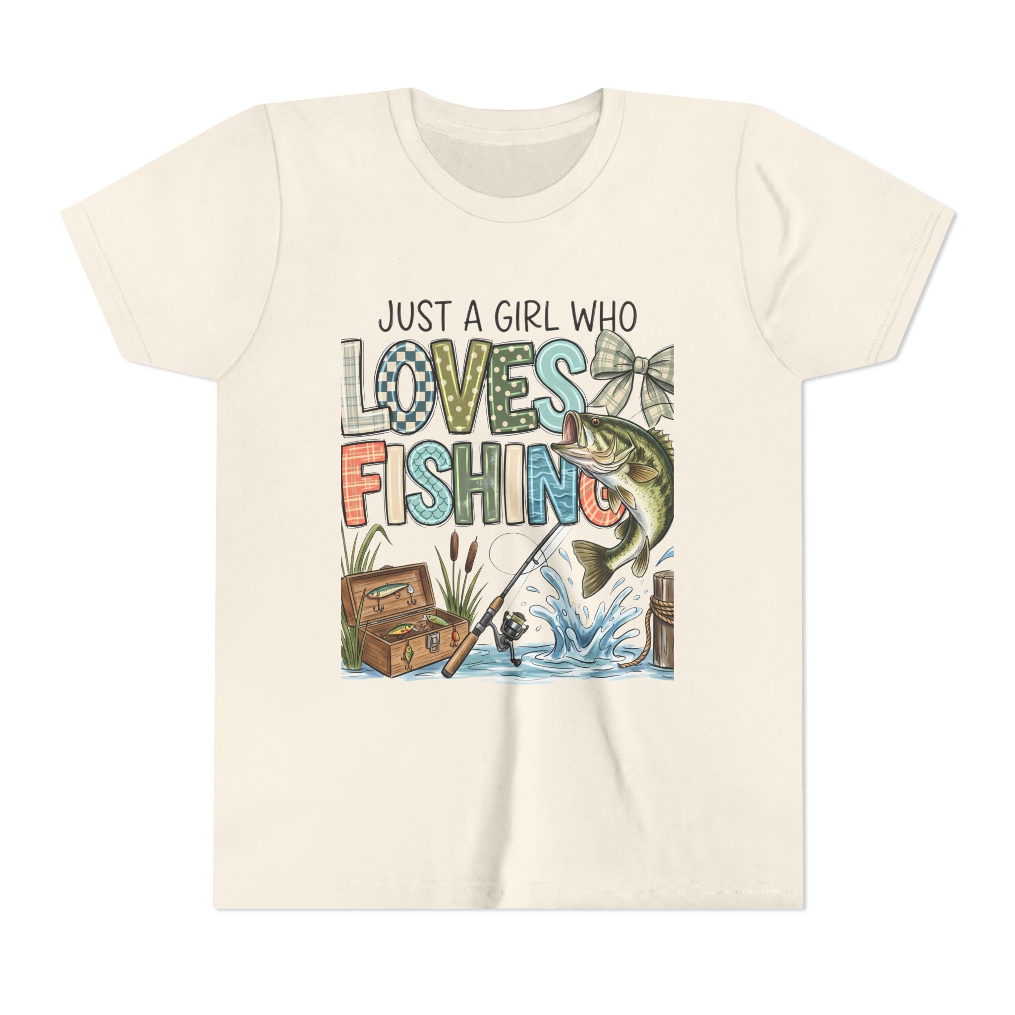 Youth Fishing Tee — "Just a Girl Who Loves Fishing" Graphic Shirt