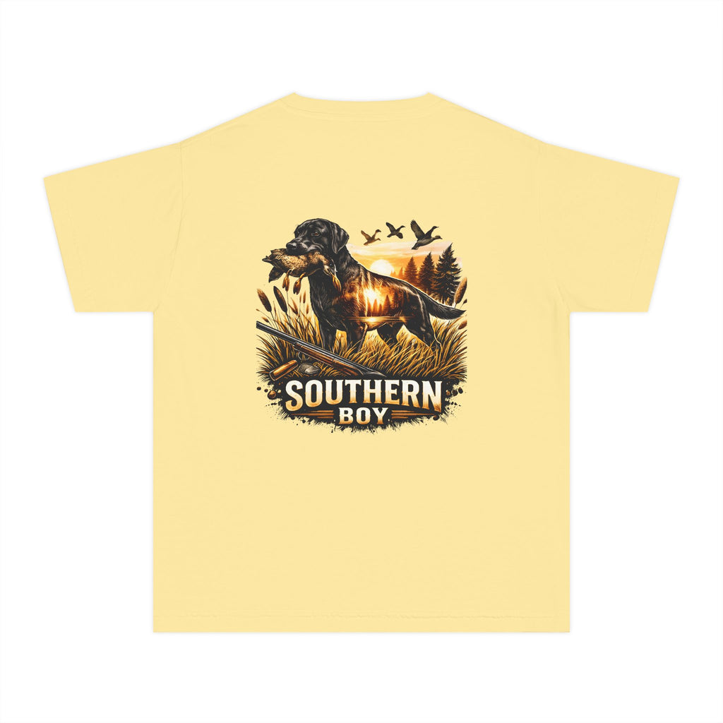 Youth Tee — "Southern Boy" Hunting Dog Graphic