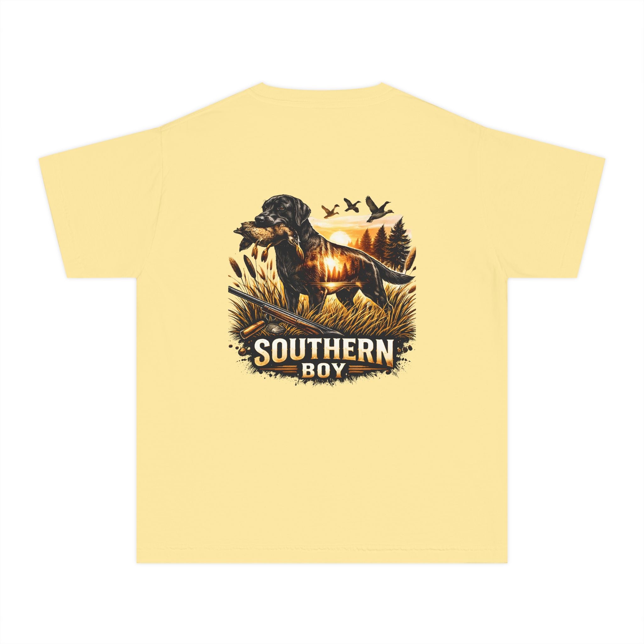 Youth Tee — "Southern Boy" Hunting Dog Graphic