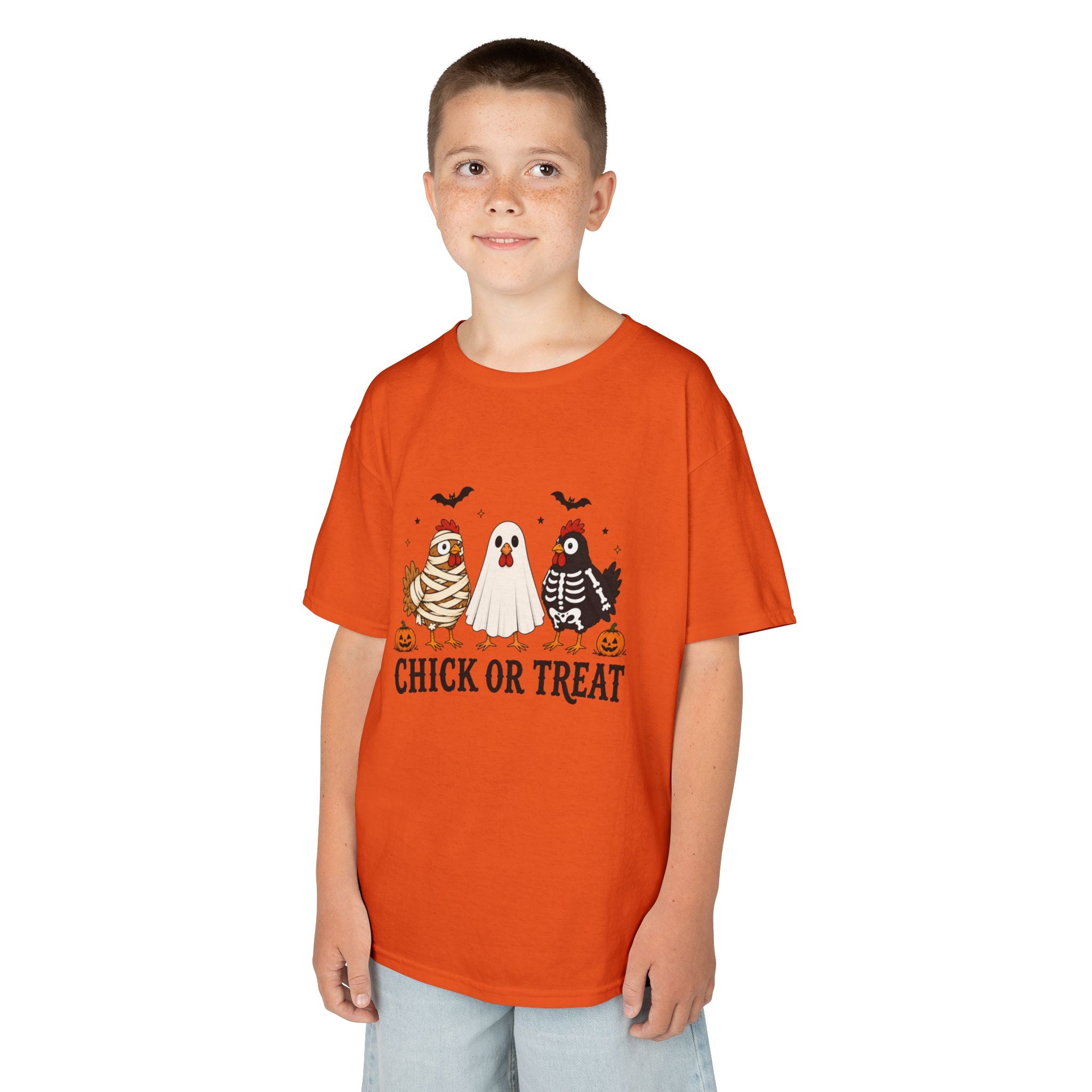 Kids Halloween Tee — "Chick or Treat" Costume Chickens
