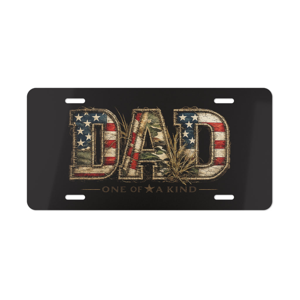 Dad One of a Kind American Flag License Plate