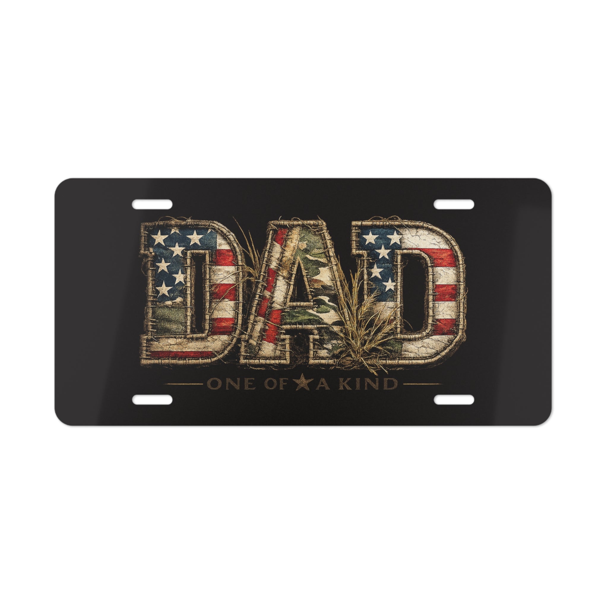 Dad One of a Kind American Flag License Plate