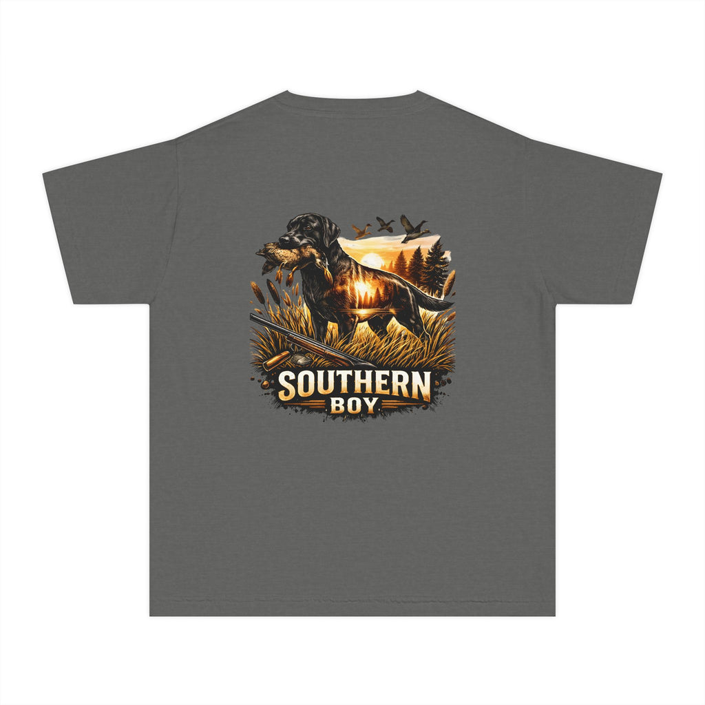 Youth Tee — "Southern Boy" Hunting Dog Graphic