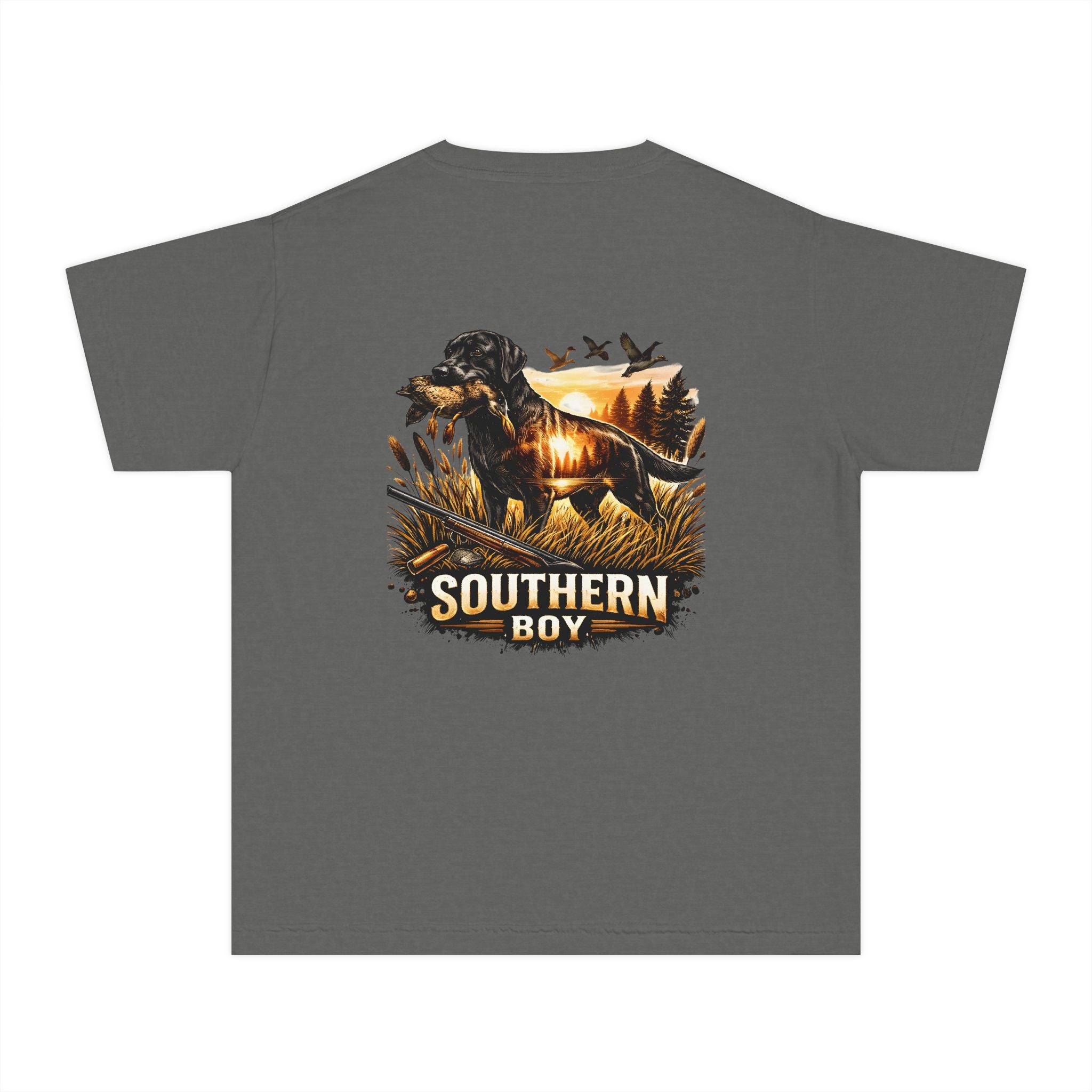 Youth Tee — "Southern Boy" Hunting Dog Graphic