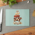 Farm Fresh Stacked Animals Glass Cutting Board