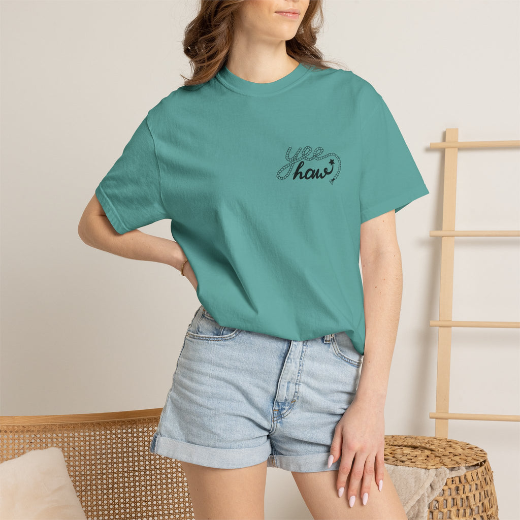 Cowboy Hat & Boots T-Shirt — 'Yee Haw' Graphic Western Tee