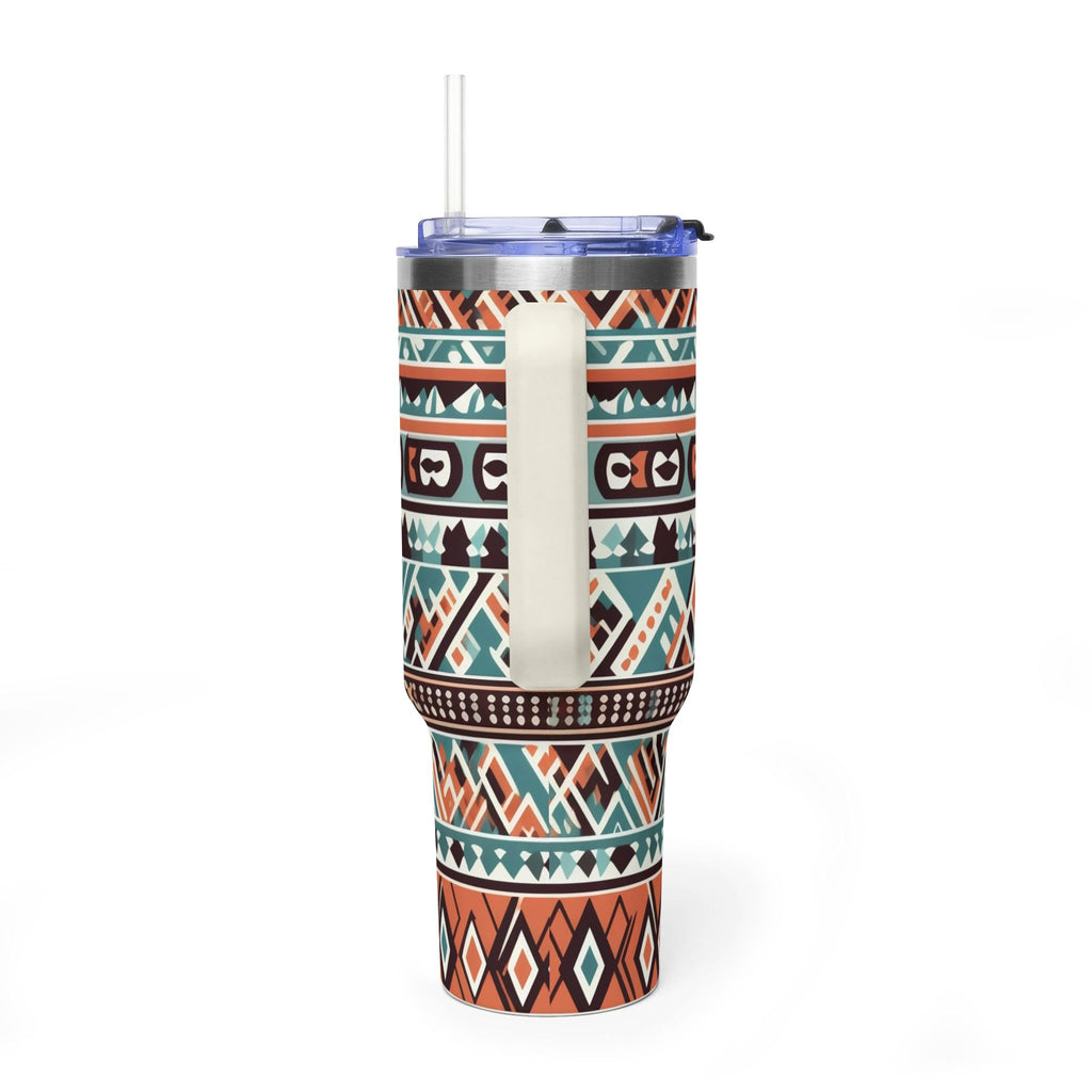 40oz Aztec Thermal Tumbler – Insulated Travel Cup with Handle