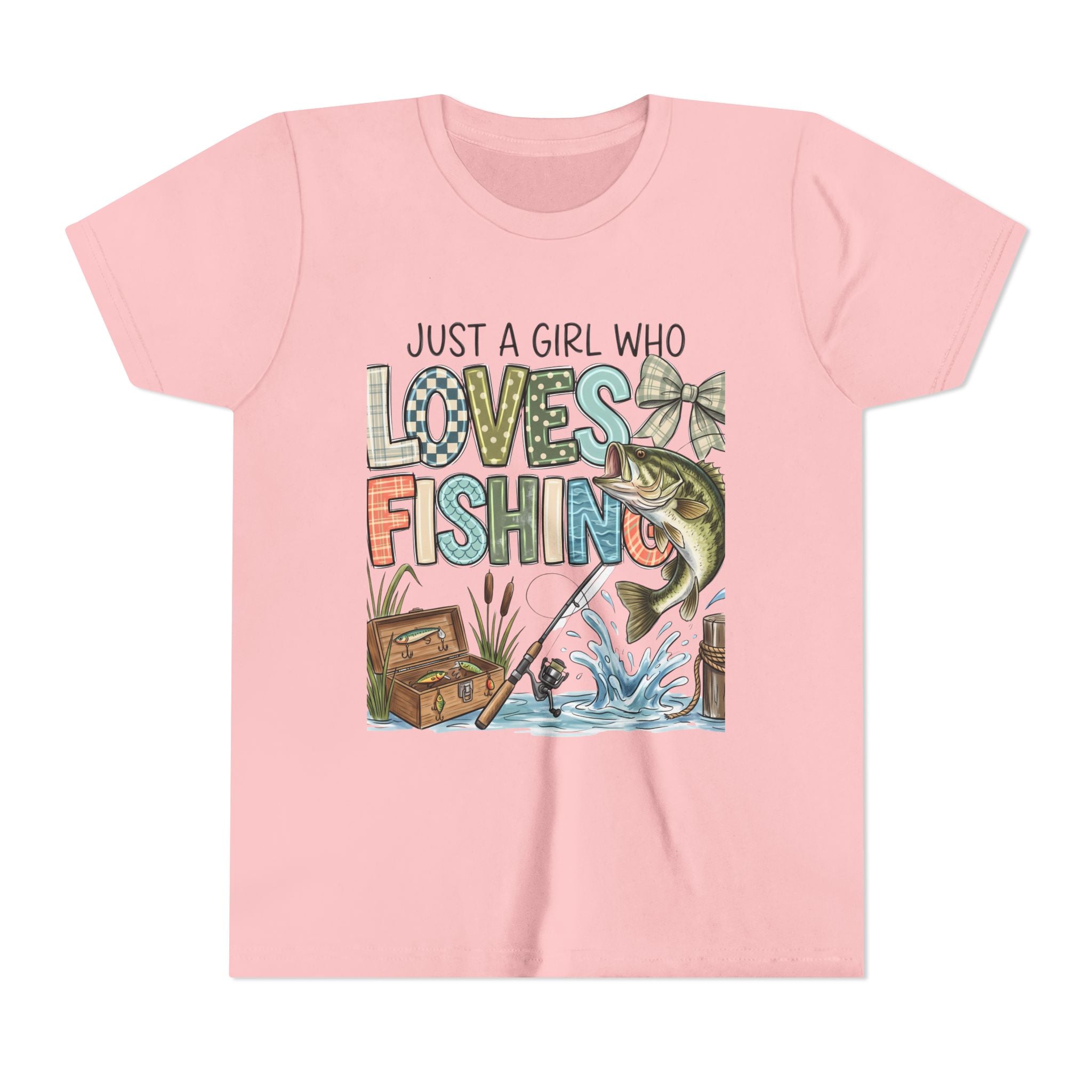 Youth Fishing Tee — "Just a Girl Who Loves Fishing" Graphic Shirt