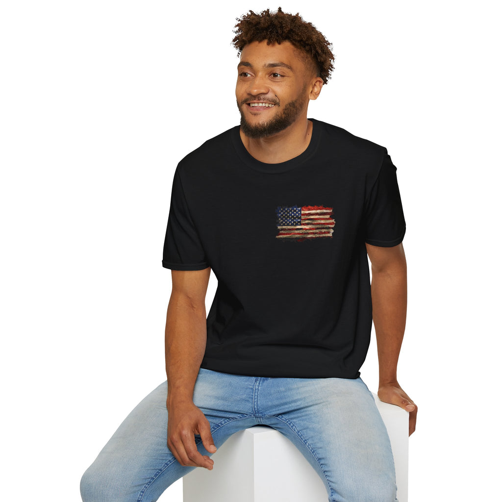 Distressed American Flag T-Shirt — Vintage USA Patriotic Tee