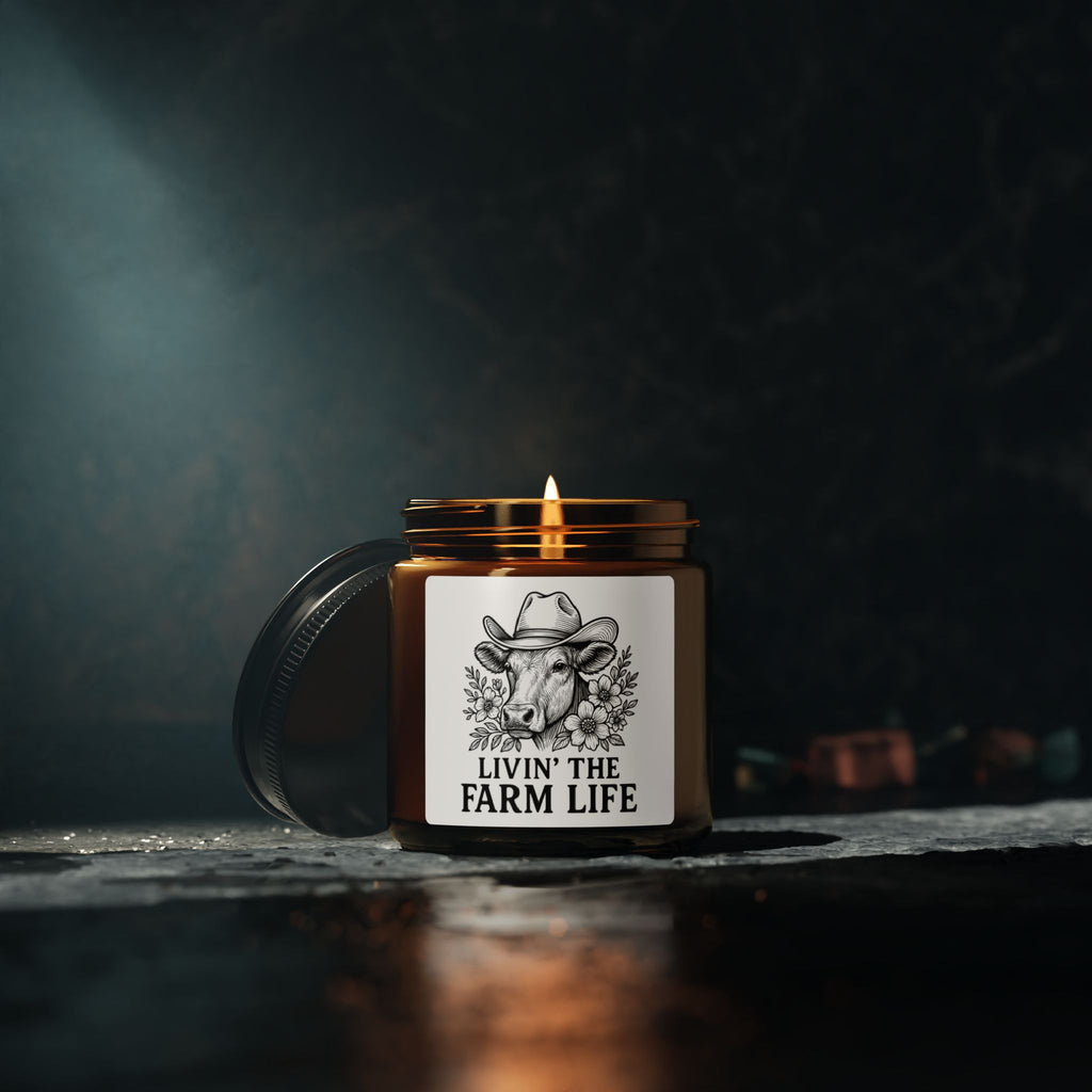 Livin' the Farm Life Scented Soy Candle — Amber Jar