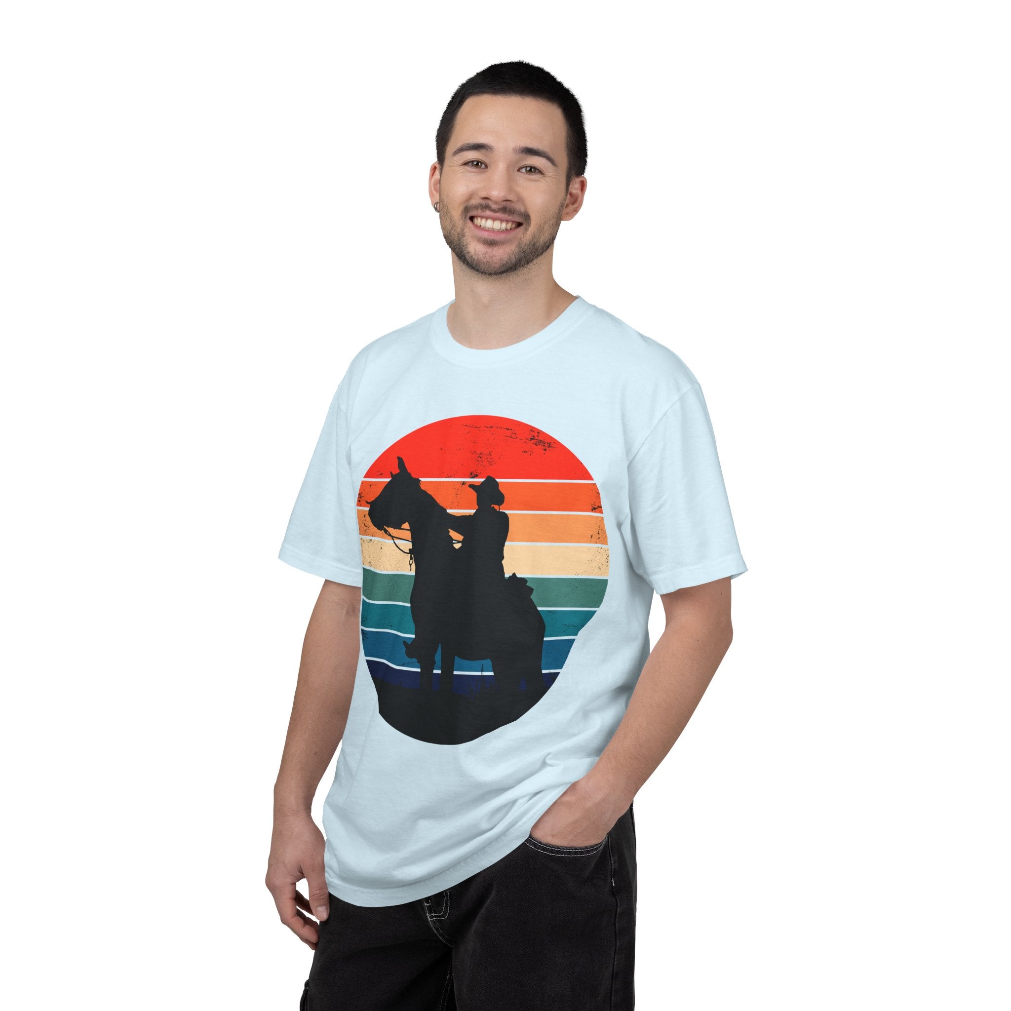 Cowboy Silhouette T-Shirt — Retro Sunset Western Tee