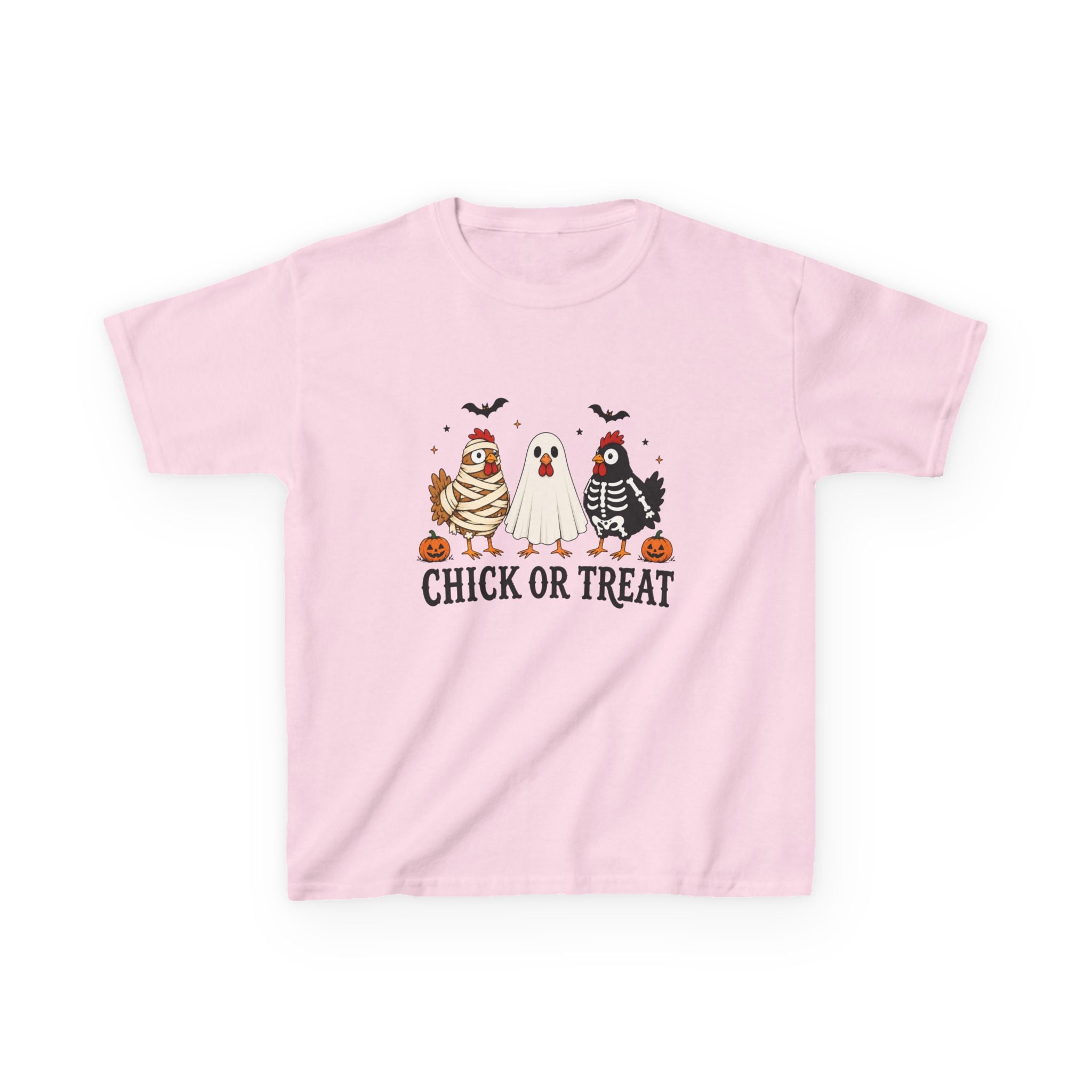 Kids Halloween Tee — "Chick or Treat" Costume Chickens
