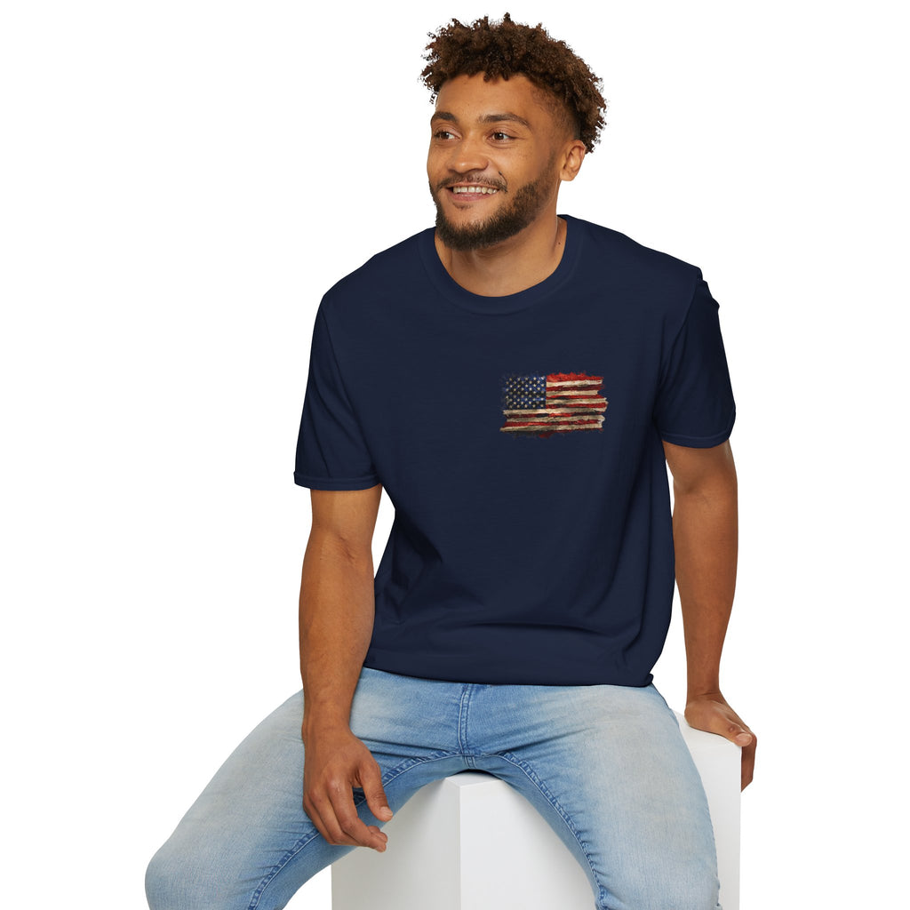 Distressed American Flag T-Shirt — Vintage USA Patriotic Tee