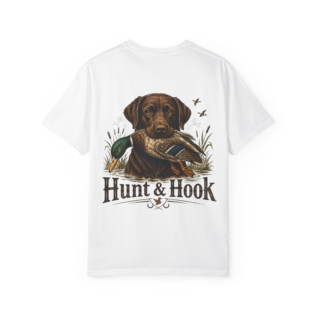 Hunt & Hook Retriever T-Shirt — Hunting Dog & Duck Graphic Tee