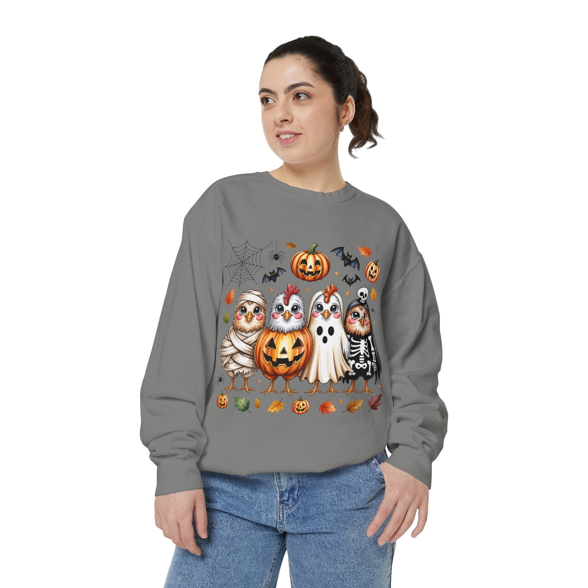 Halloween Owl Sweatshirt — Cute Spooky Owls in Costumes with Pumpkin & Ghost Design