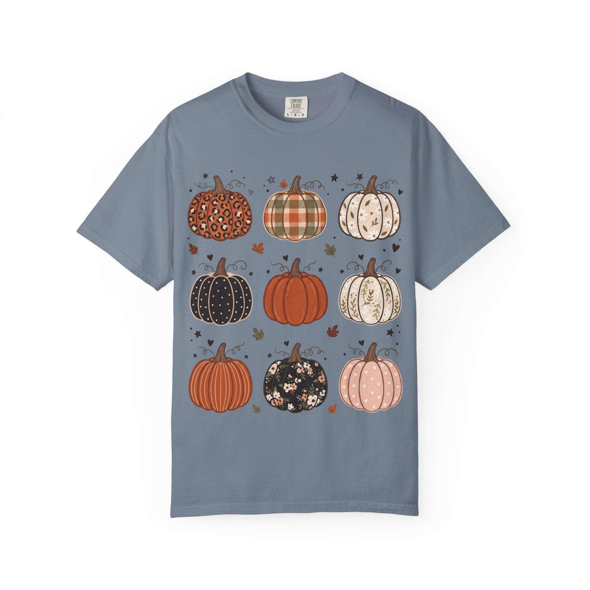 Pumpkin Patch T-Shirt — Fall Plaid & Floral Pumpkins Graphic Tee