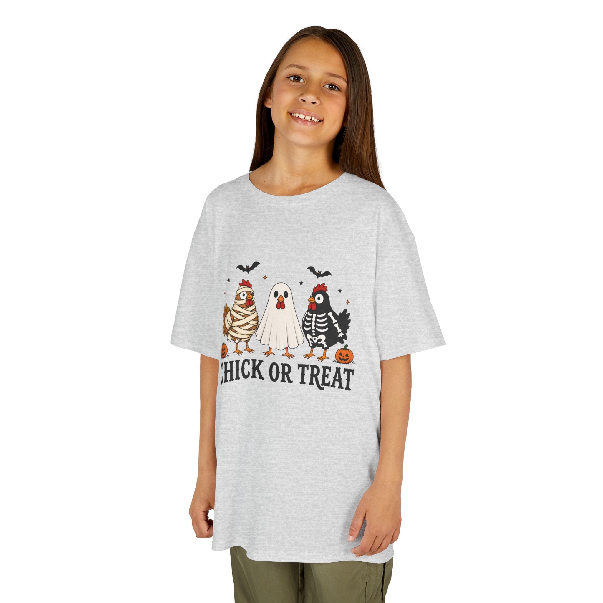 Kids Halloween Tee — "Chick or Treat" Costume Chickens