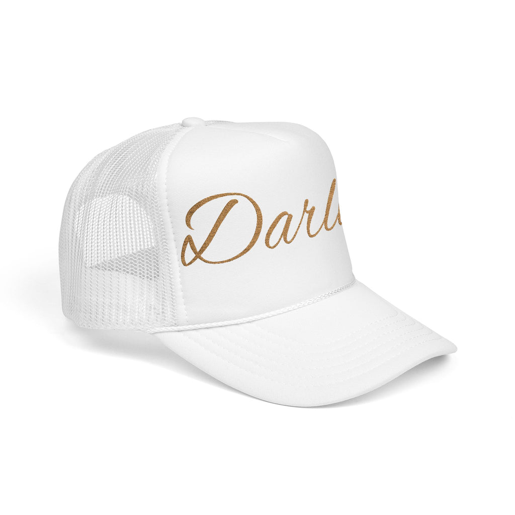 Darlin' Glitter Script Trucker Hat — Women's Casual Mesh Cap