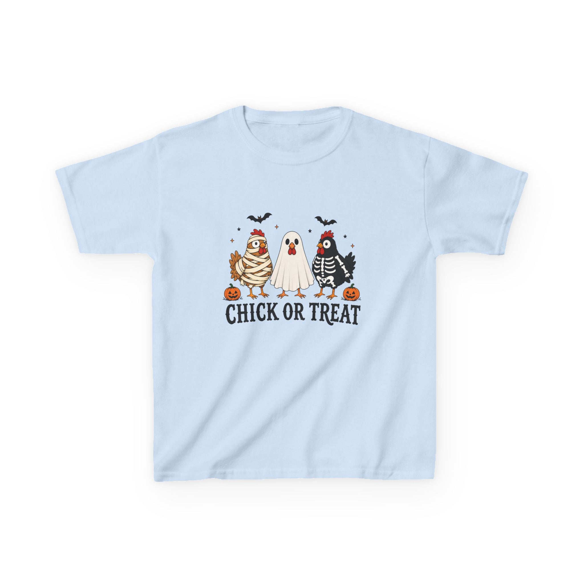 Kids Halloween Tee — "Chick or Treat" Costume Chickens
