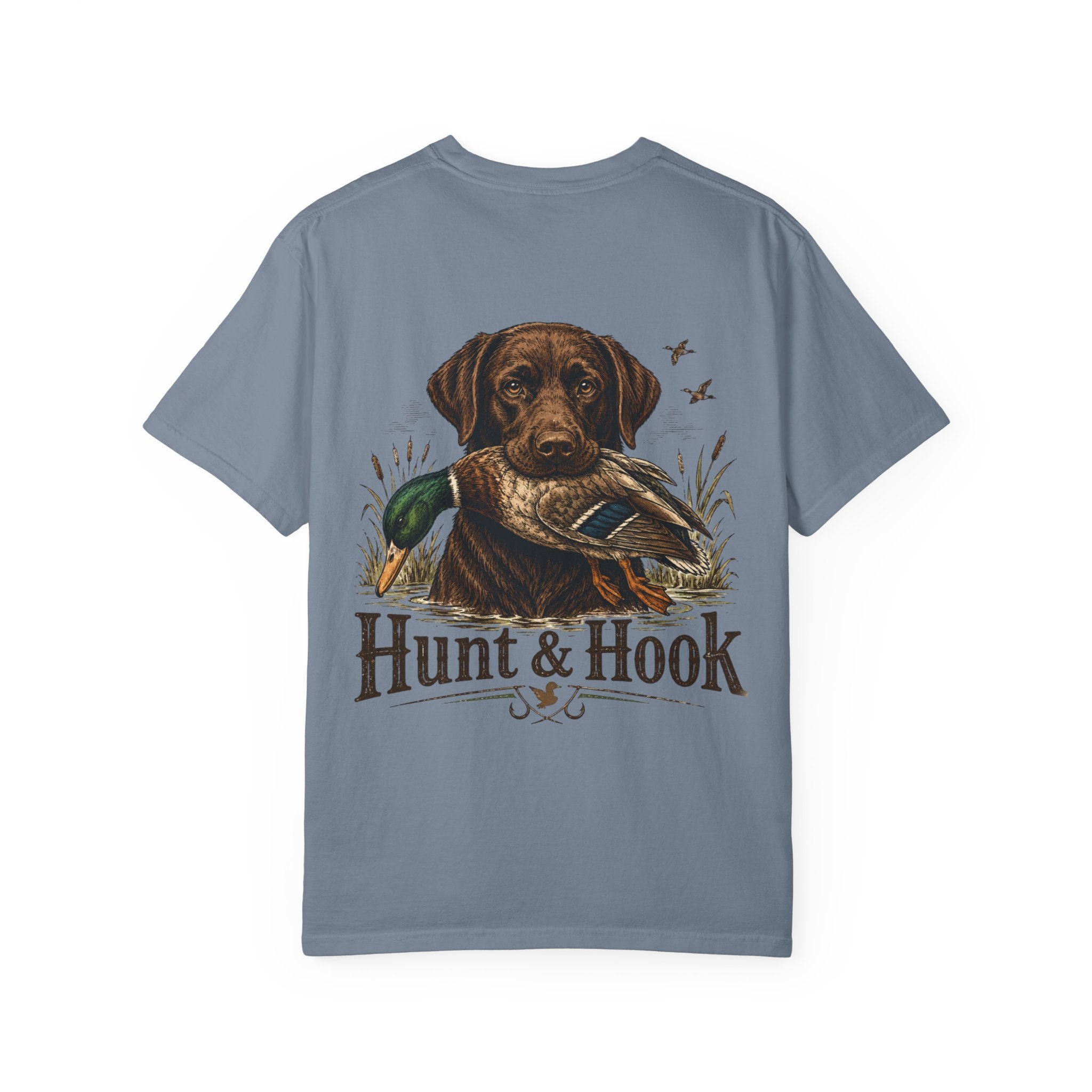 Hunt & Hook Retriever T-Shirt — Hunting Dog & Duck Graphic Tee