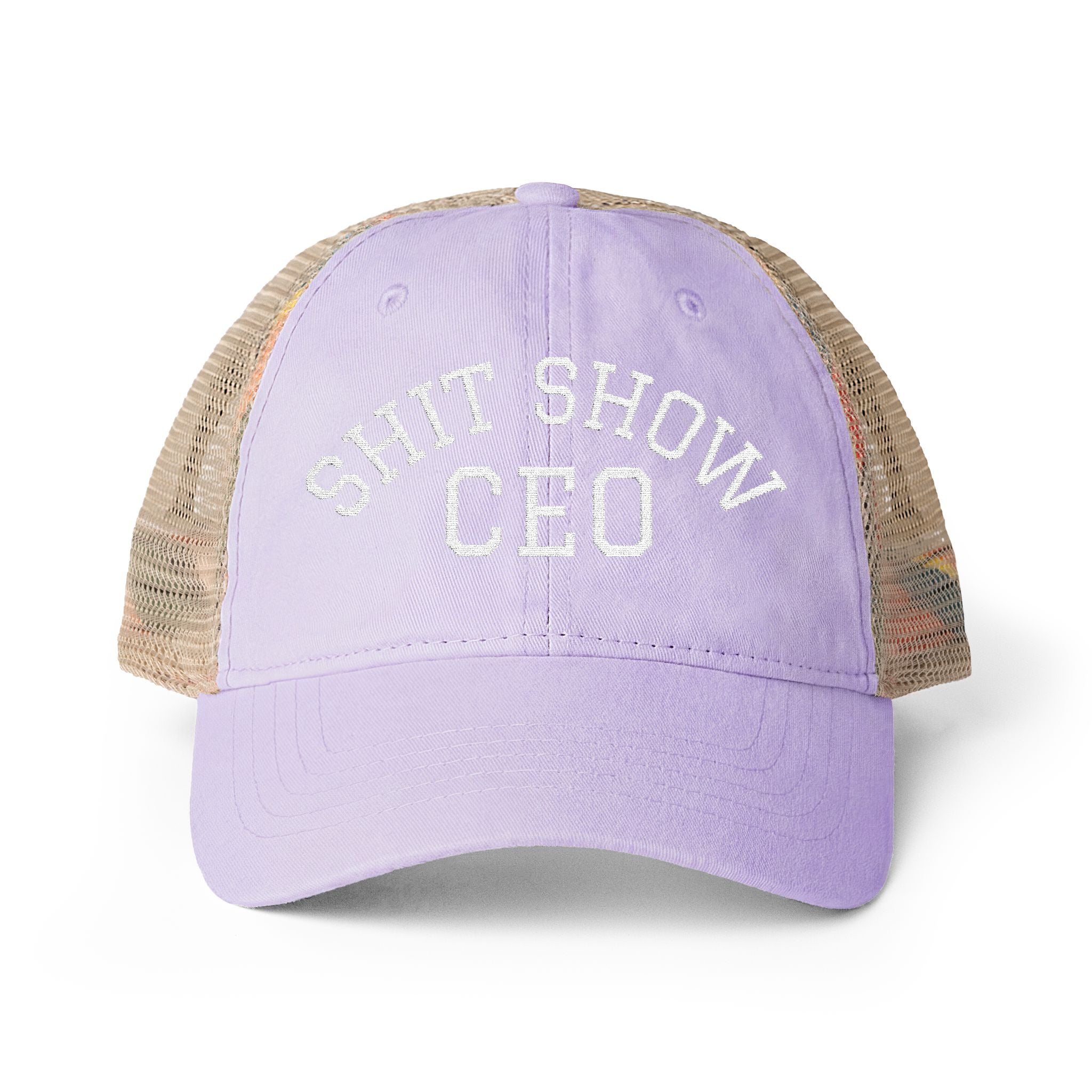 Women's Washed Mesh-Back Cap with Ponytail Hole