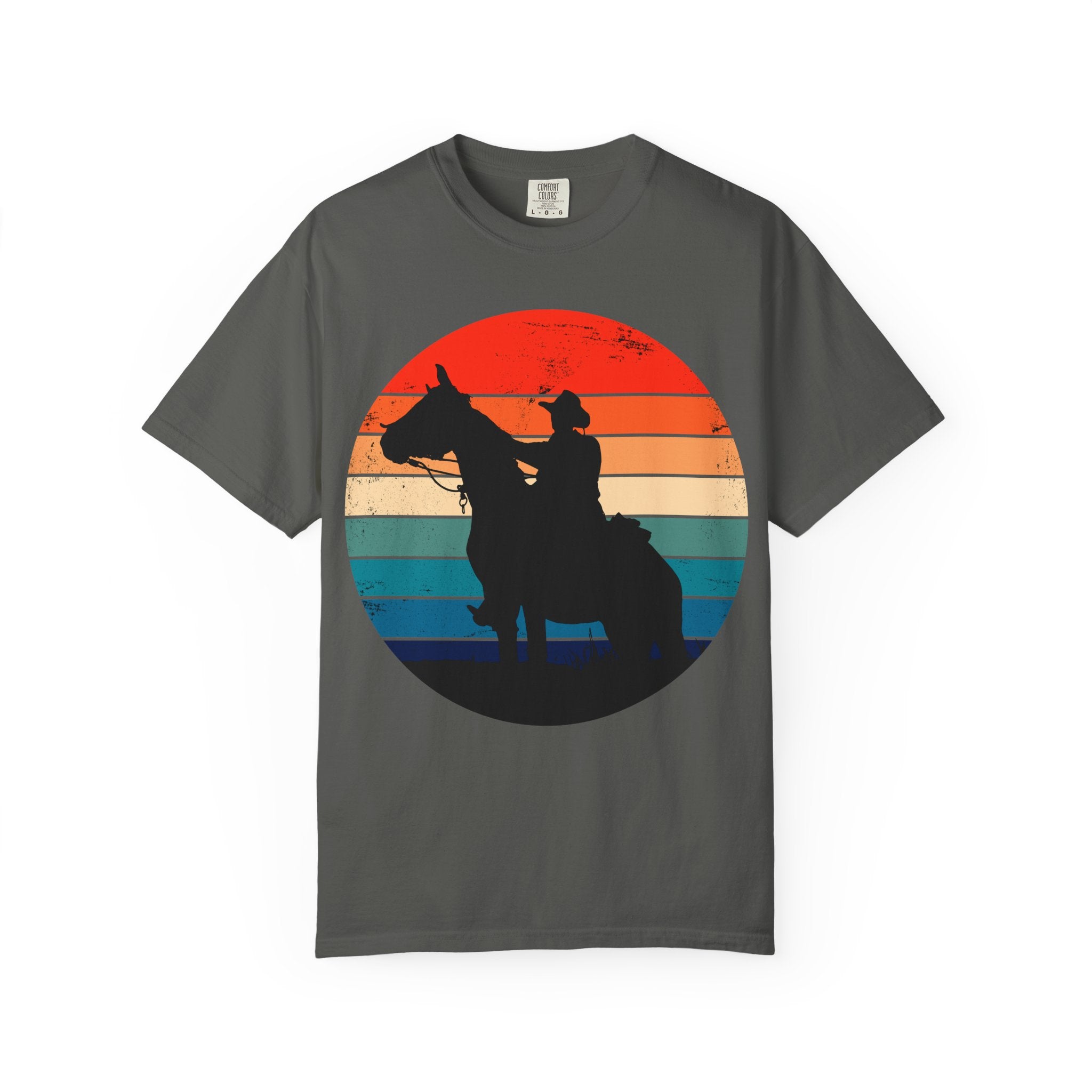 Cowboy Silhouette T-Shirt — Retro Sunset Western Tee