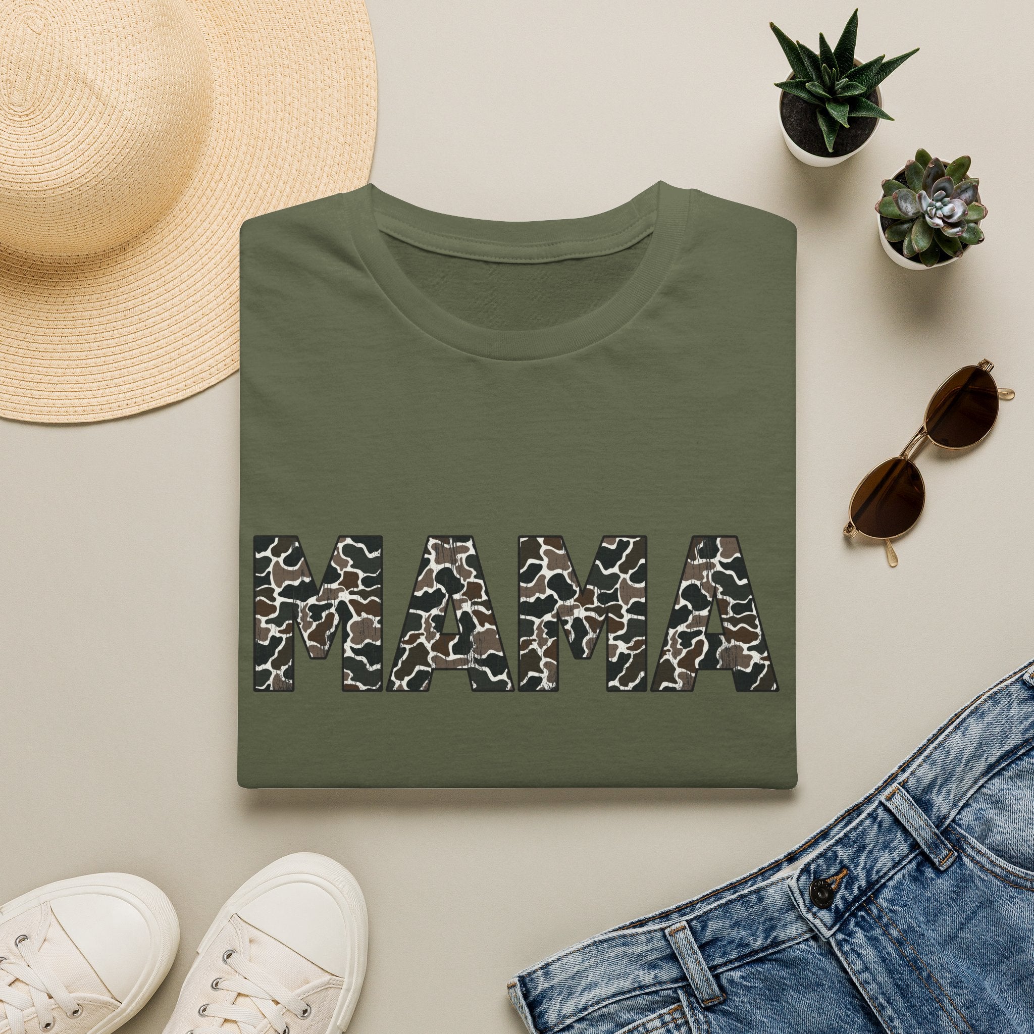 Mama Camo Print T-Shirt — Graphic Mom Tee for Mother's Day & Everyday