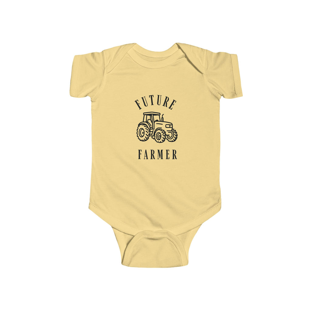 Future Farmer Infant Bodysuit — Baby Tractor Onesie, Farm Baby Shower Gift
