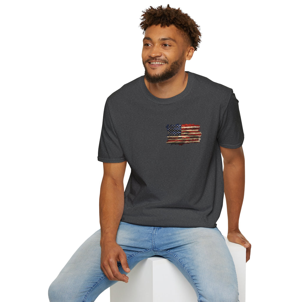 Distressed American Flag T-Shirt — Vintage USA Patriotic Tee
