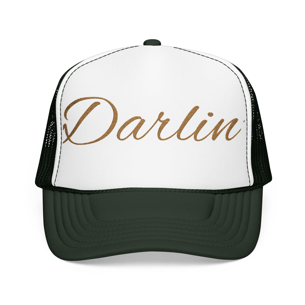 Darlin' Glitter Script Trucker Hat — Women's Casual Mesh Cap