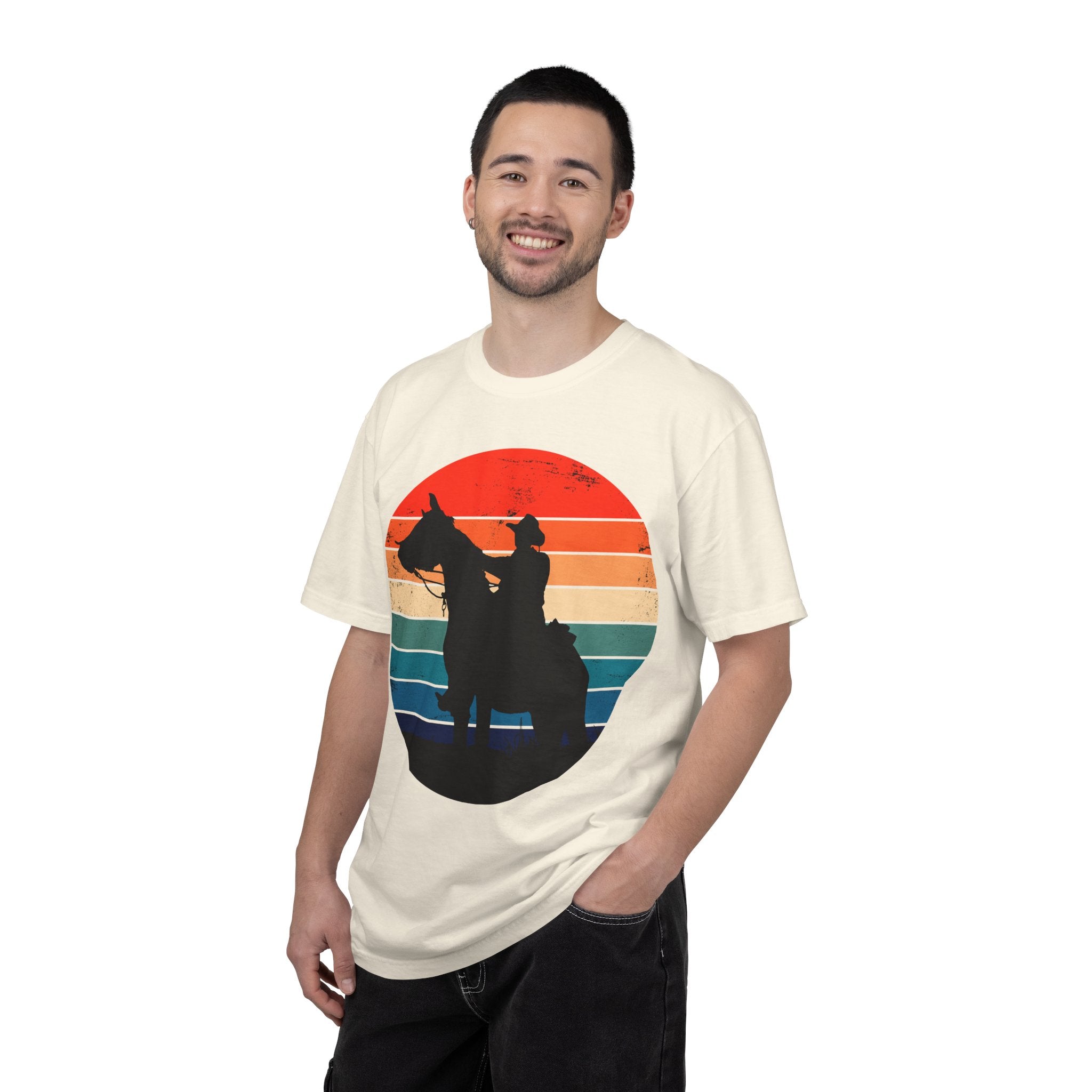 Cowboy Silhouette T-Shirt — Retro Sunset Western Tee