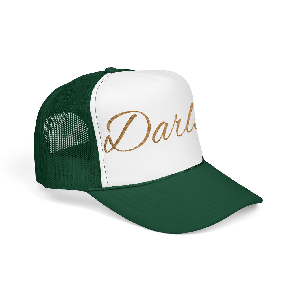 Darlin' Glitter Script Trucker Hat — Women's Casual Mesh Cap