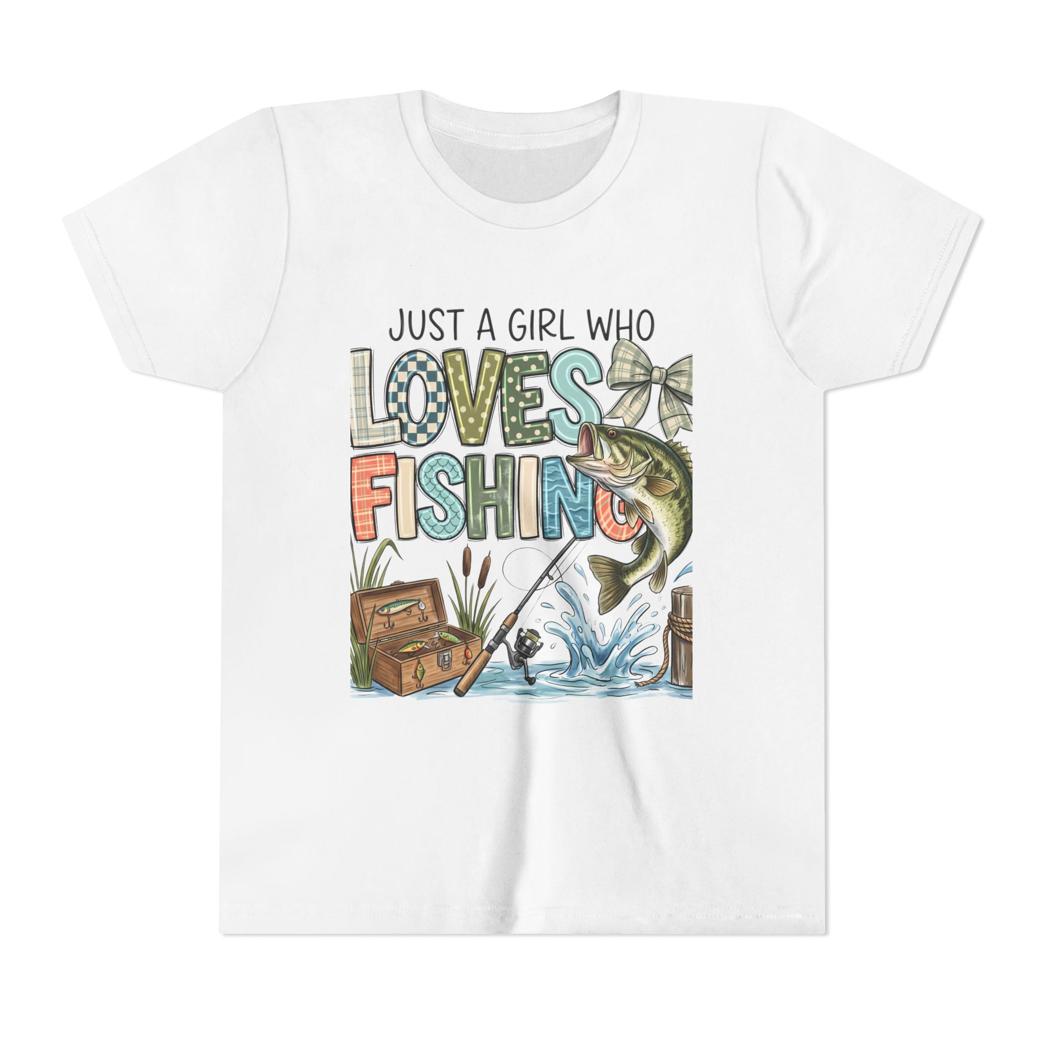 Youth Fishing Tee — "Just a Girl Who Loves Fishing" Graphic Shirt