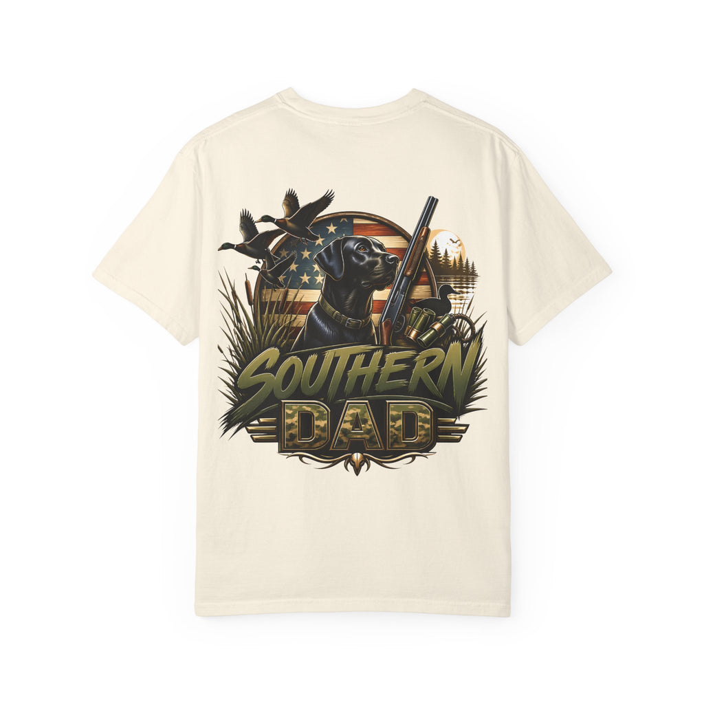Southern Dad T-Shirt — Hunting Labrador & American Flag Graphic