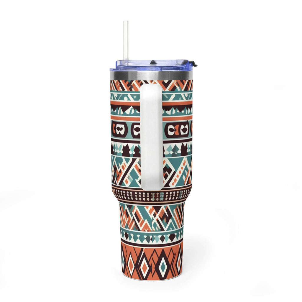 40oz Aztec Thermal Tumbler – Insulated Travel Cup with Handle