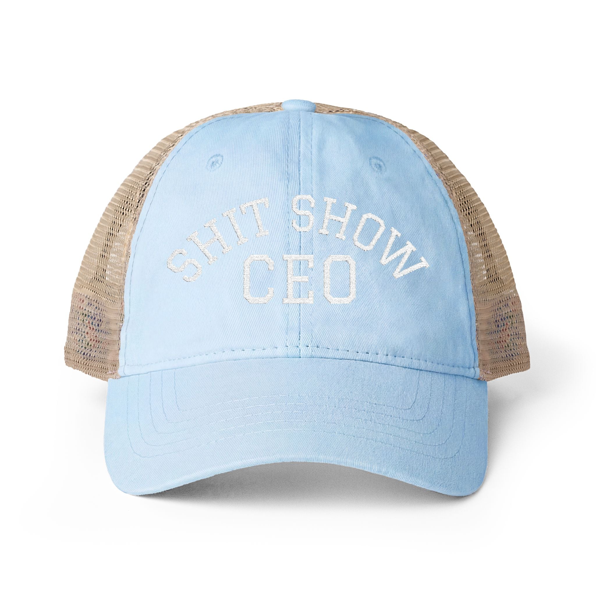 Women's Washed Mesh-Back Cap with Ponytail Hole