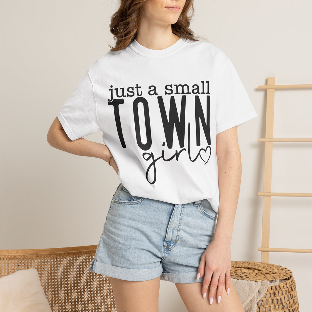 Just a Small Town Girl T‑Shirt — Retro Script Country Pride Tee