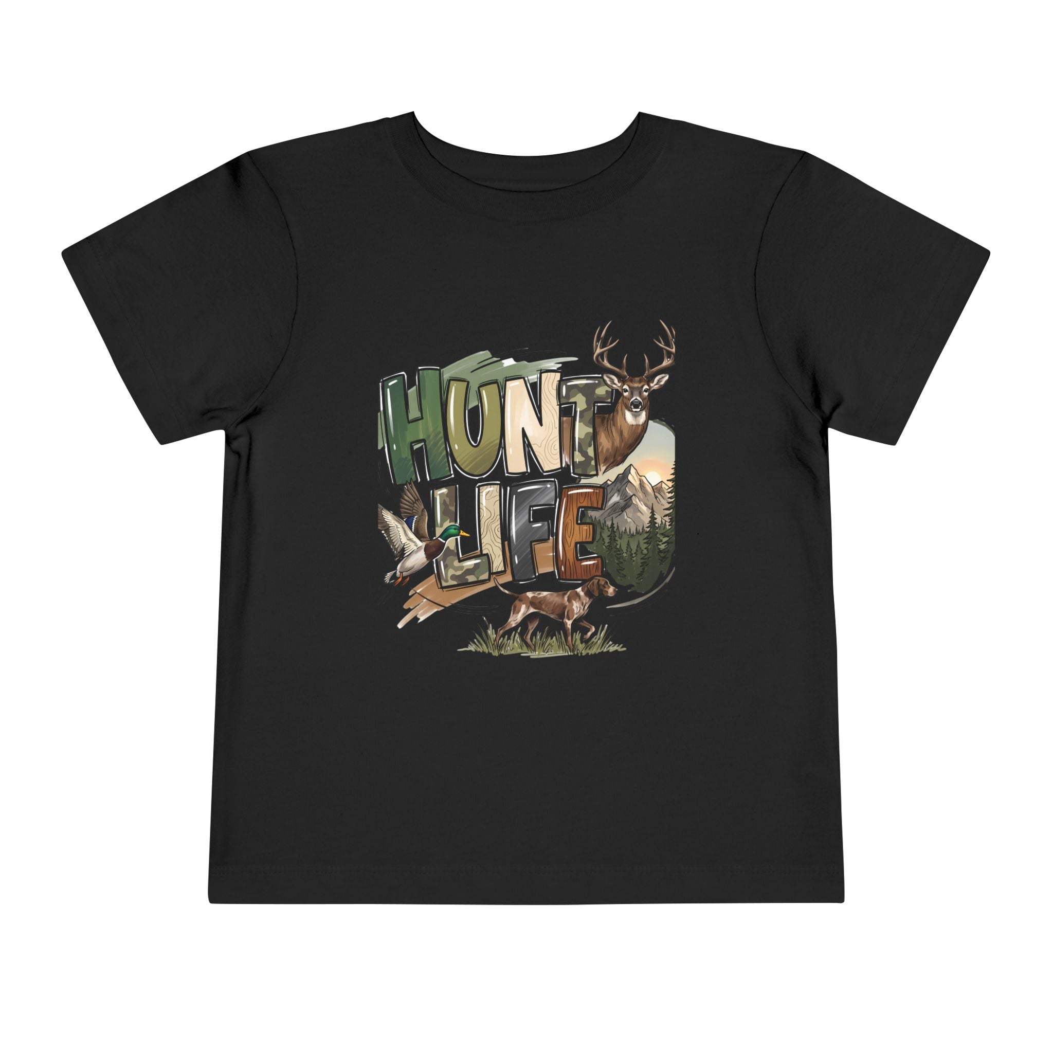 Toddler Tee — "Hunt Life" Woodland Deer & Fox Kids Shirt