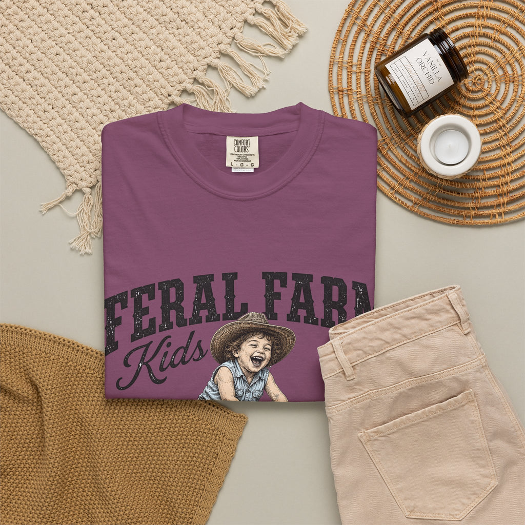 Feral Farm Kids T-Shirt — Vintage Pig Rider Graphic Tee
