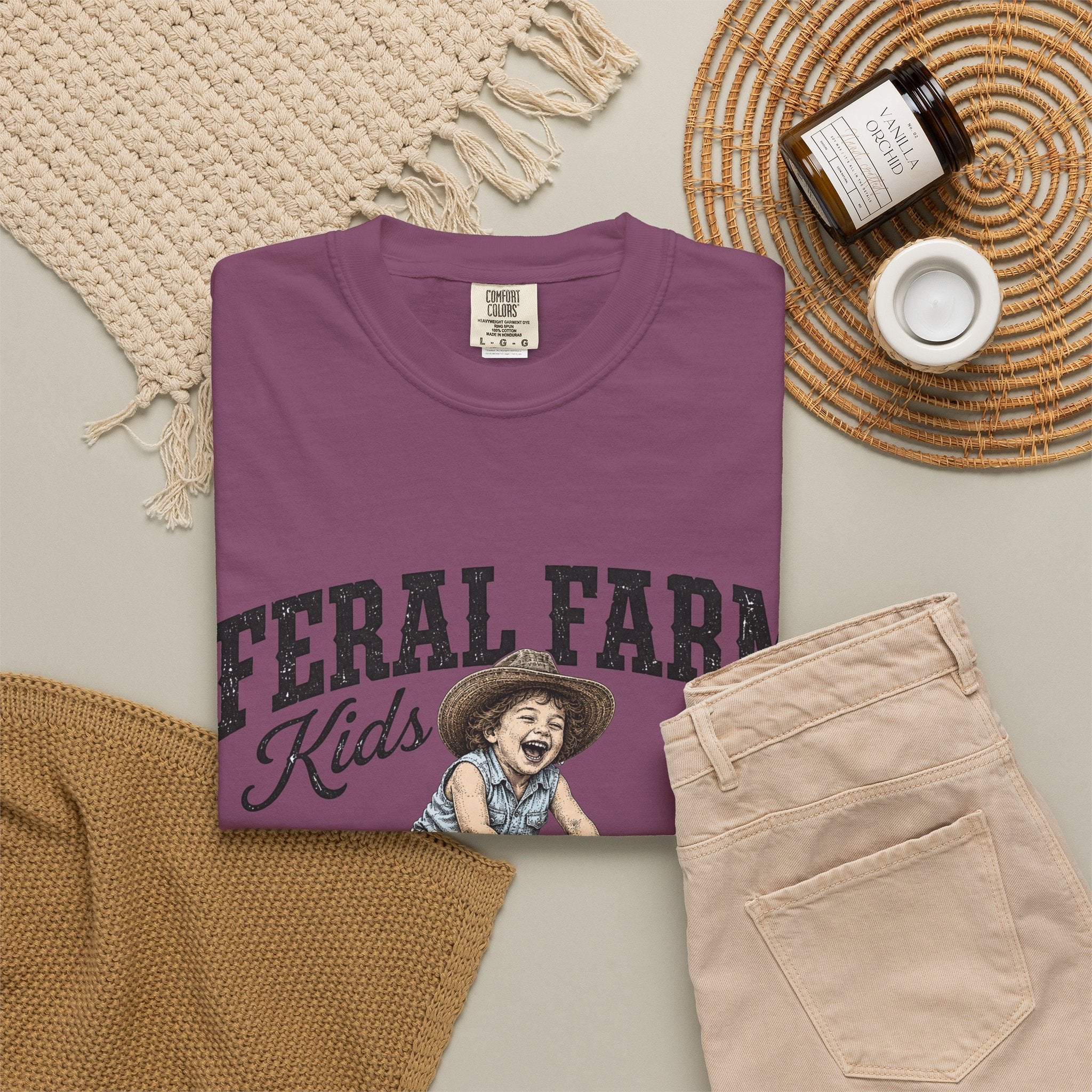 Feral Farm Kids T-Shirt — Vintage Pig Rider Graphic Tee