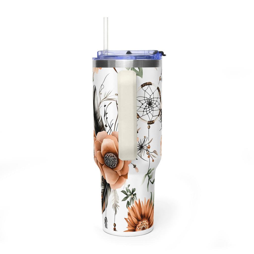 40oz Dreamcatcher Floral Tumbler - Insulated Vacuum Travel Cup