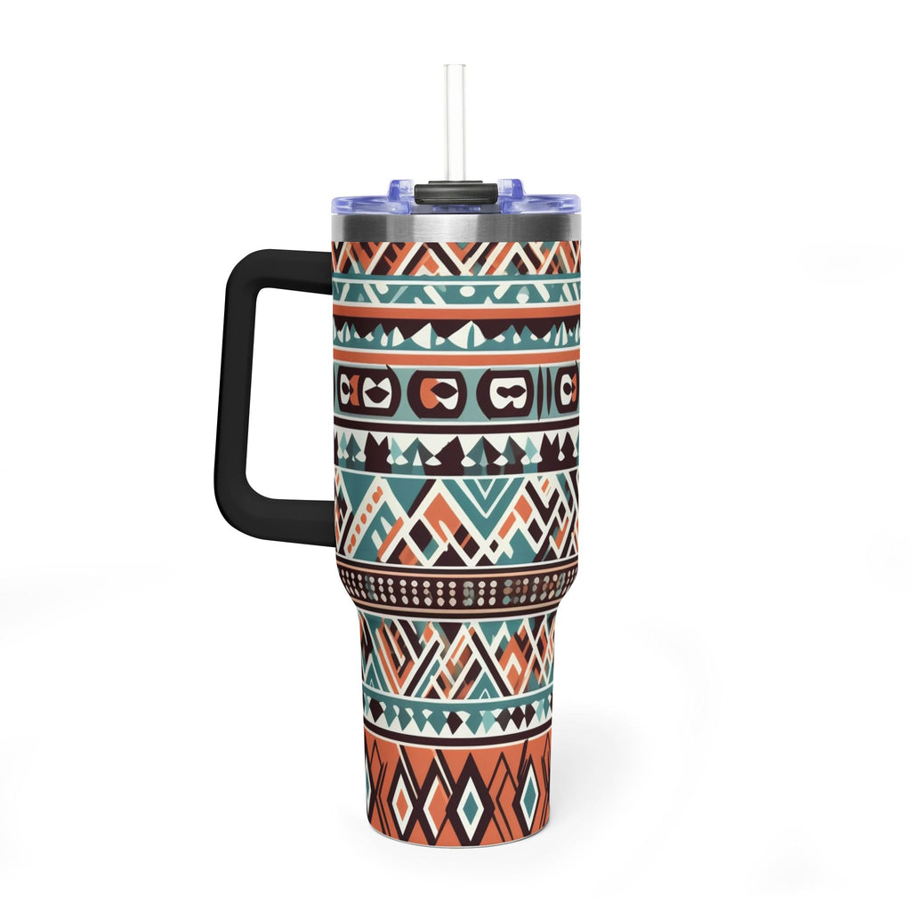 40oz Aztec Thermal Tumbler – Insulated Travel Cup with Handle