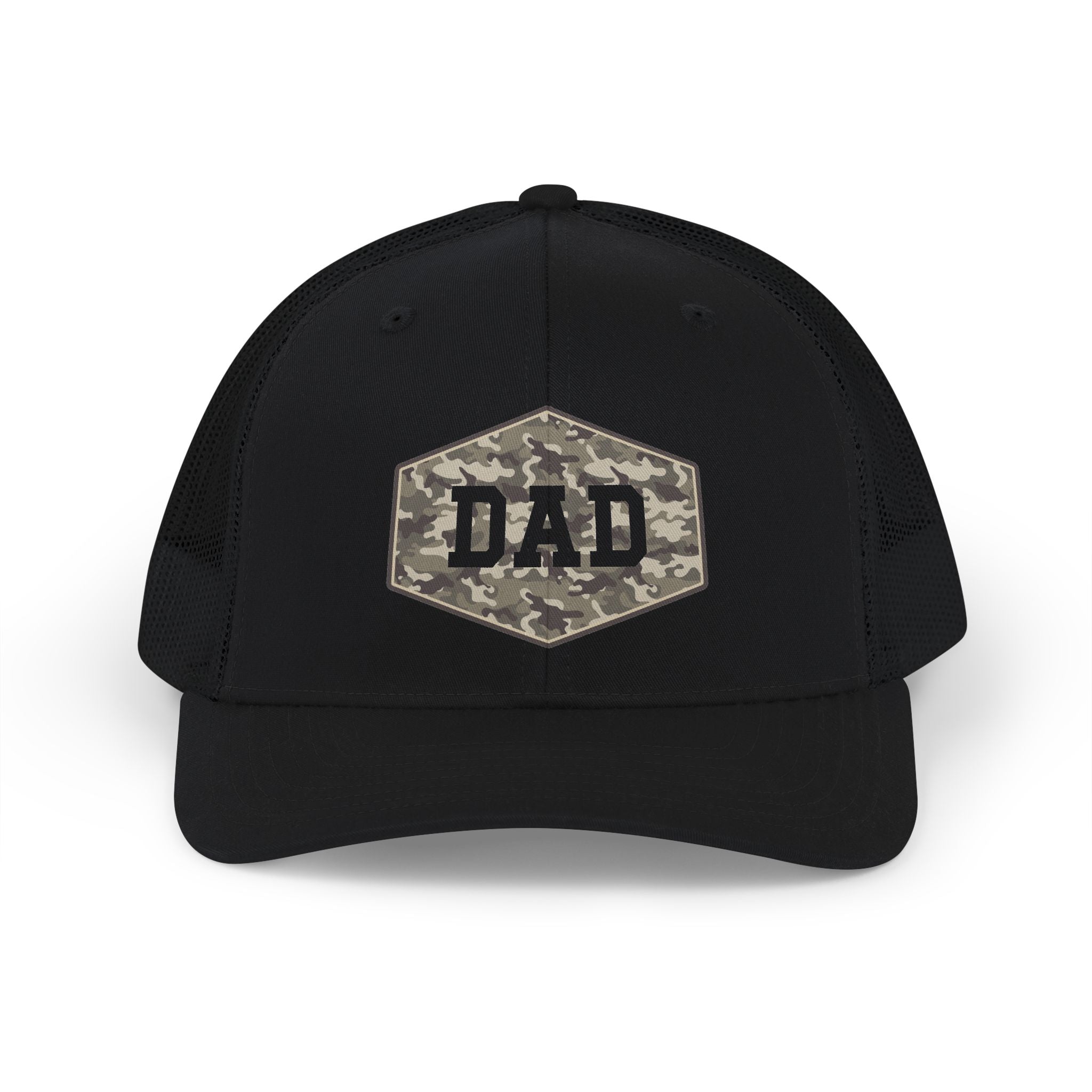 Dad Camo Patch Snapback Trucker Cap — Military Style Father's Hat