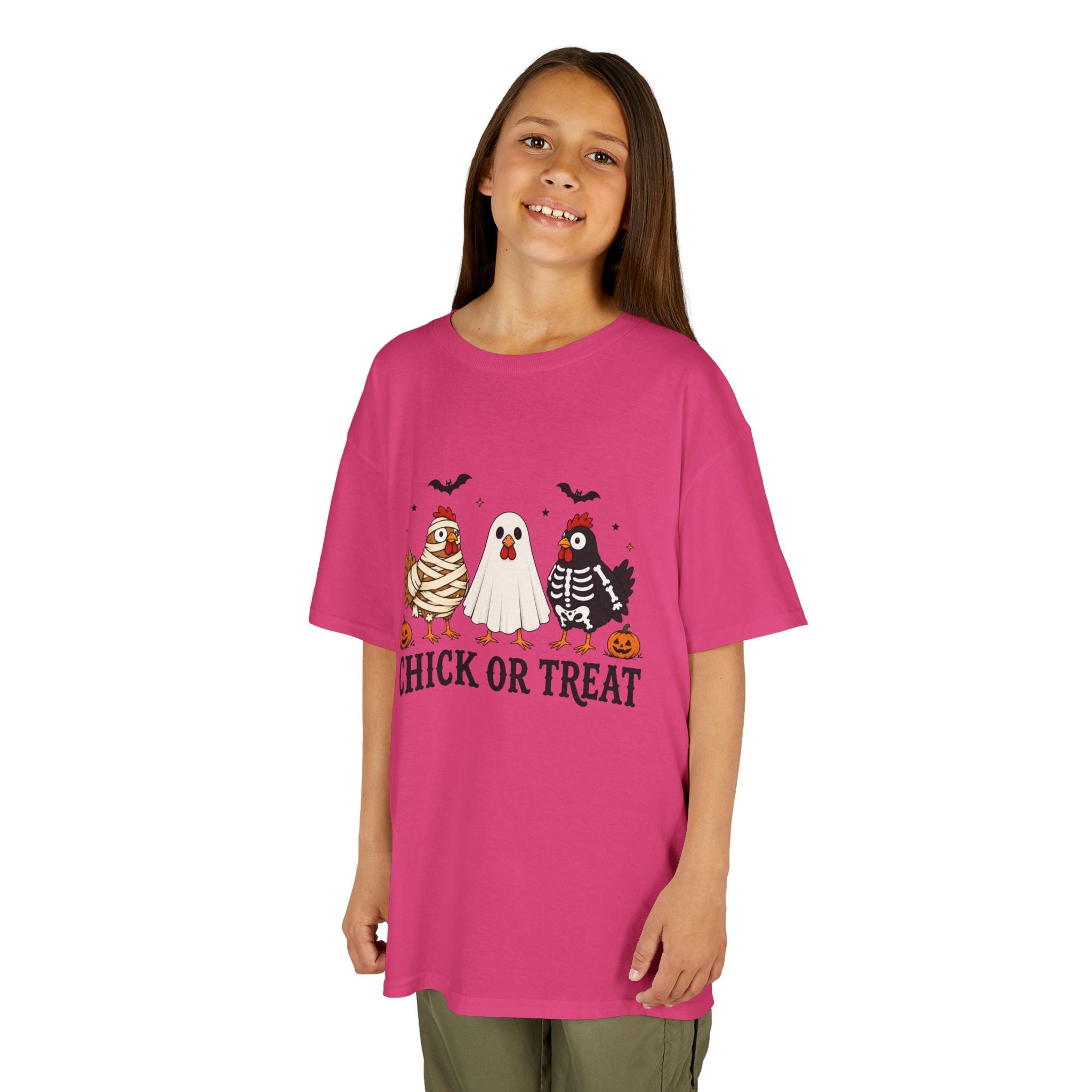Kids Halloween Tee — "Chick or Treat" Costume Chickens