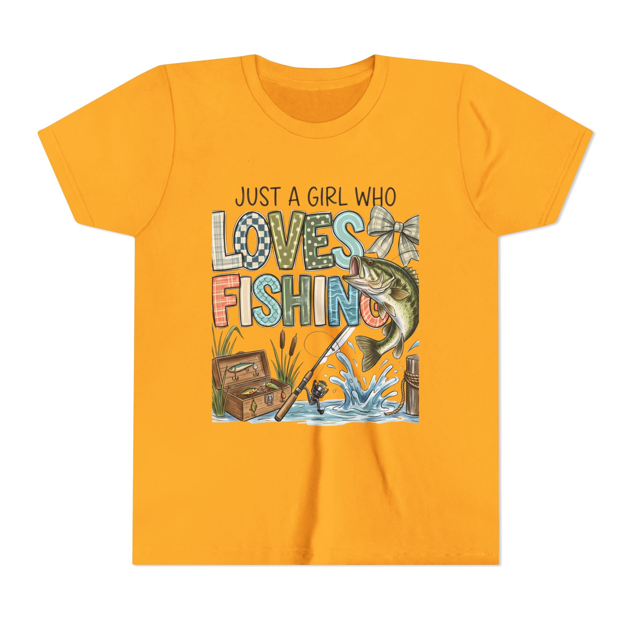 Youth Fishing Tee — "Just a Girl Who Loves Fishing" Graphic Shirt