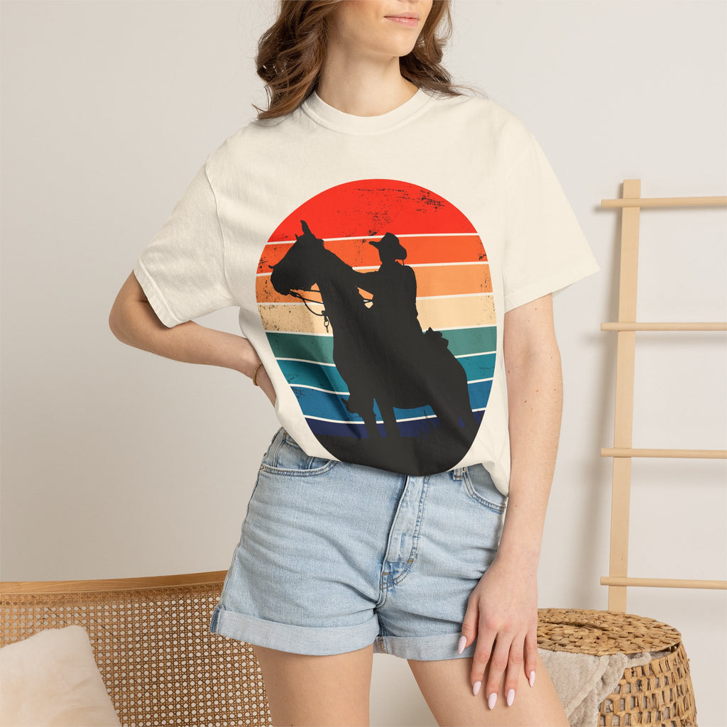 Cowboy Silhouette T-Shirt — Retro Sunset Western Tee